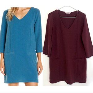 JACK BY BB DAKOTA Andra Dress Burgundy Maroon Red V-Neck 3/4 Sleeve Work Fall M